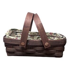 Longaberger 2009 Small Loaf Rich Brown Basket/handles Combo protector & liner